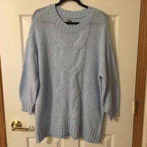 Oversized light blue knit sweater